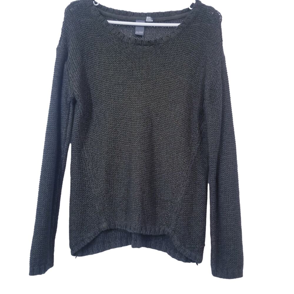 Quinn Green Patchwork Knit Pullover Sweater - image 2